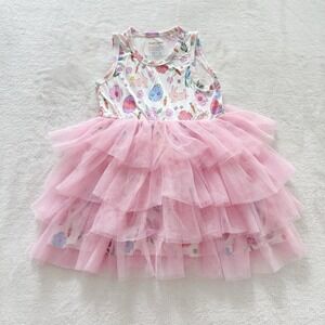Angel Dear Girls Size 5 Easter Bunny Egg Pink Tulle Tutu Dress Bamboo Spring